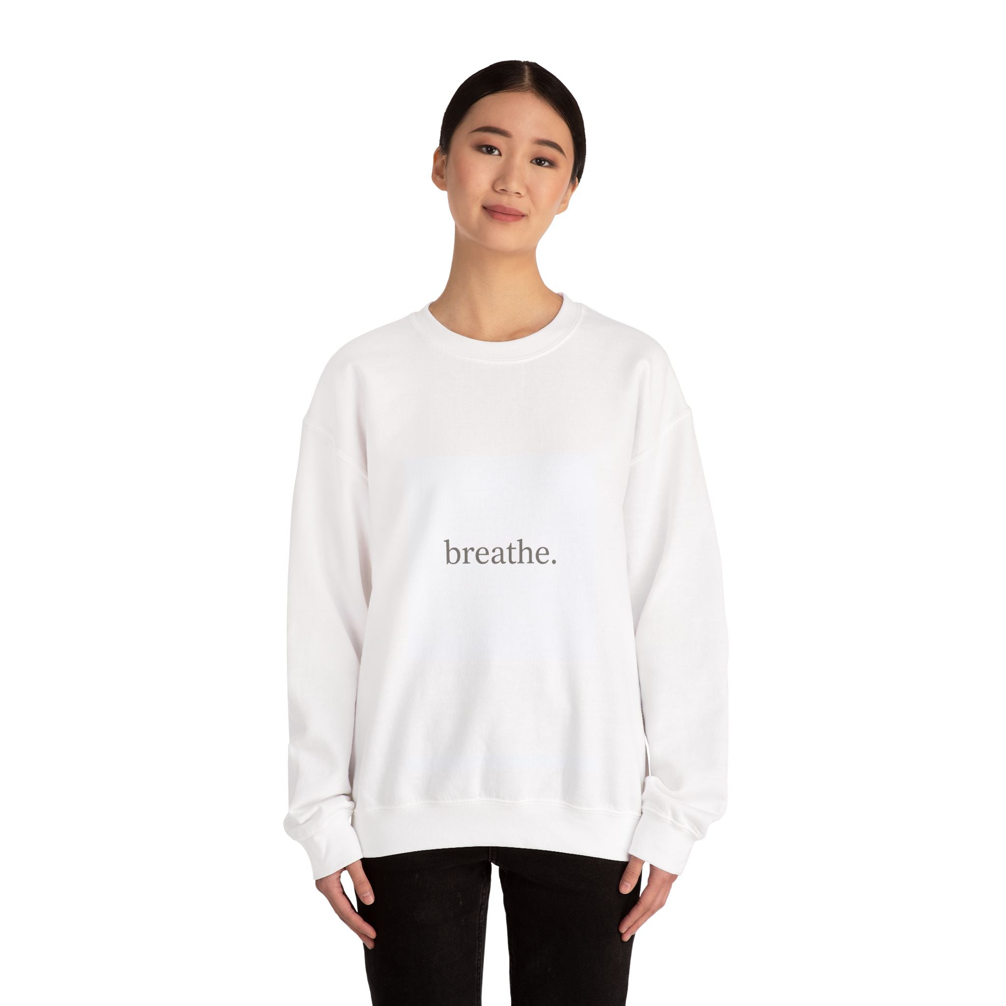 Breathe. Crewneck Sweatshirt — Minimalist Relaxation Pullover