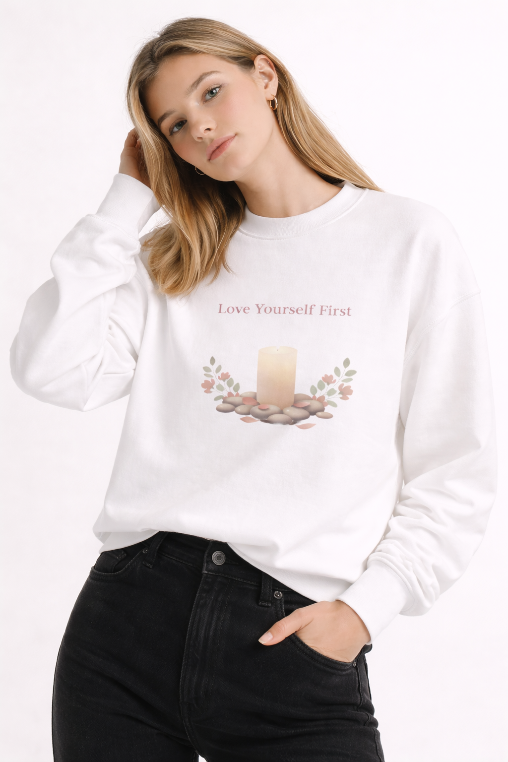 Love Yourself First Sweatshirt | Self Care Valentine, Cozy Mindful Apparel